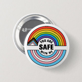 Du är trygg med mig LGBTQIA-anhängare Knapp