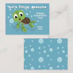 Du är Turtley Awesom Classroom Valentine Day Anteckningskort