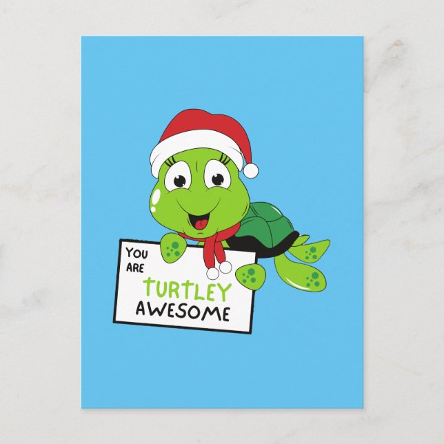 Du är Turtley Fantastisk-pjäs (blå) Vykort (Framsida)