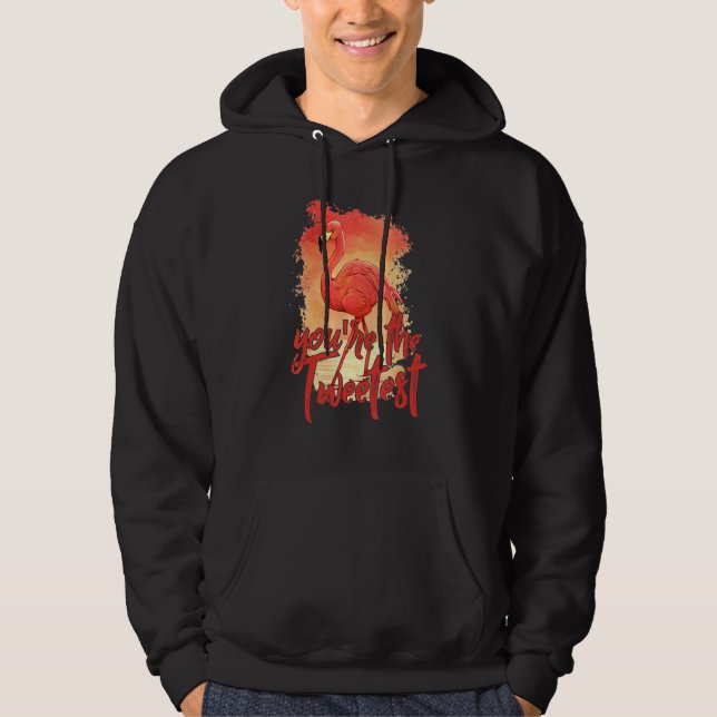 Du är Tweetest Rosa Flamingo Beach Bird 3 Hoodie (Framsida)