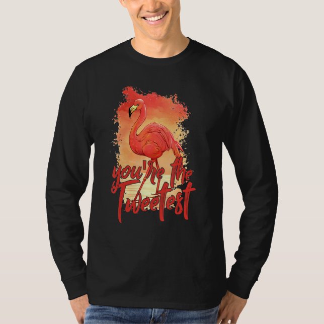 Du är Tweetest Rosa Flamingo Beach Bird 3 T Shirt (Framsida)