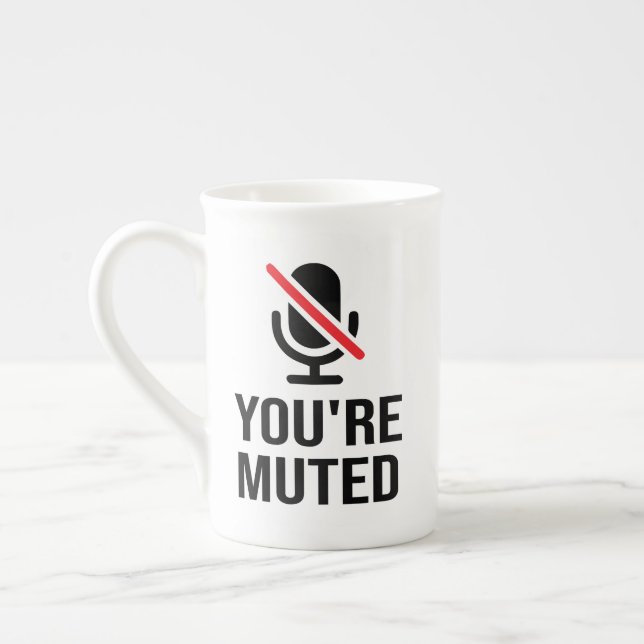 Du är tyst, du är MUD Benporslin Mugg (Vänster)