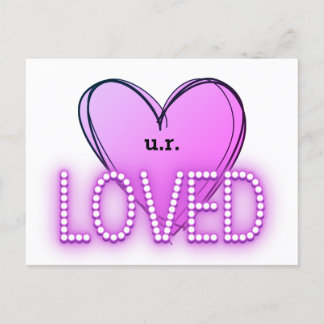 Du är (U.R.) Loved | Lila Heart Vykort