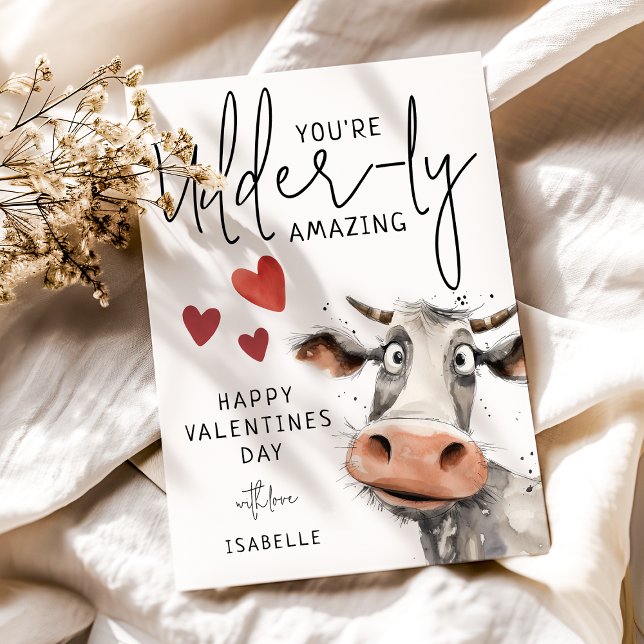 Du är Udder-ly Fantastisk | Roligt Valentines day Julkort (Skapare uppladdad)