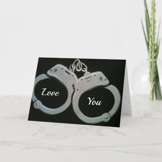 **DU ÄR UNDER ARREST** "VALENTINS DAG" HUMOR KORT (Framsida)