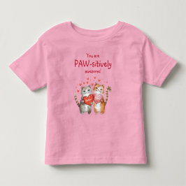 Du är underbart positiv katt på röd och rosa t shirt