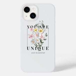 Du är Unik Blommigt Slogan