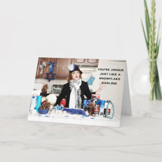 "Du är unik, precis som en snöflammande mördare" Helgkort
