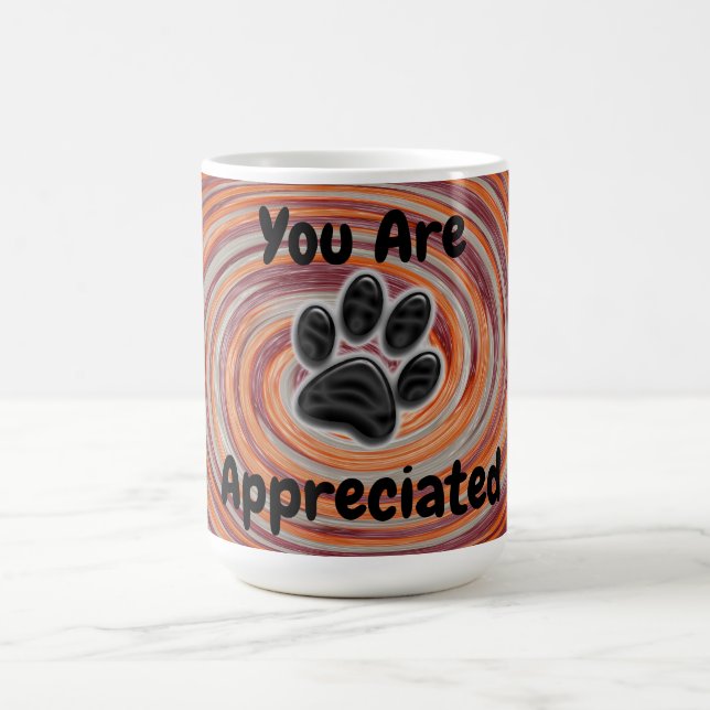 Du är uppskattad Groovy Paw Print Dog Walker Kaffemugg (Center)
