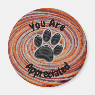 Du är uppskattad Groovy Paw Print Dog Walker Magnet