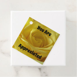 Du är uppskattad Light Gul ros Tack Gåvor Etiketter