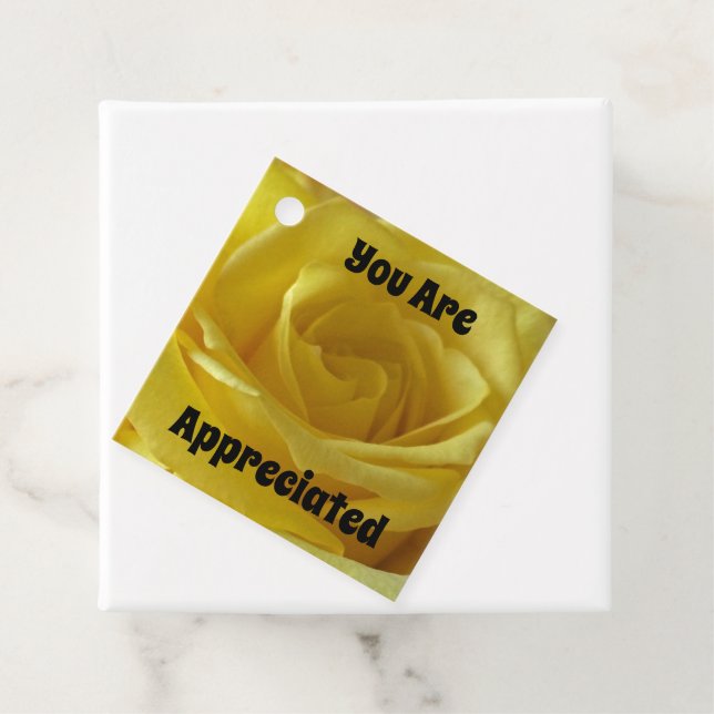 Du är uppskattad Light Gul ros Tack Gåvor Etiketter (På plats)