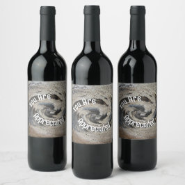 Du Är Uppskattad Rustik Brun Mozaik Anställd Vinflaska Etikett