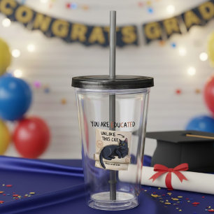 Du är utbildad till skillnad från denna katt Rolig Take Away Mugg