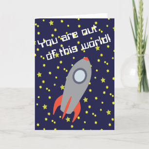 Du är ute ur den här Frakten av Retro Rocket Tack Kort