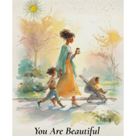 Du är vacker afroamerikanska mors dag kort