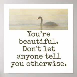 Du är vacker - Beauty Quote Poster