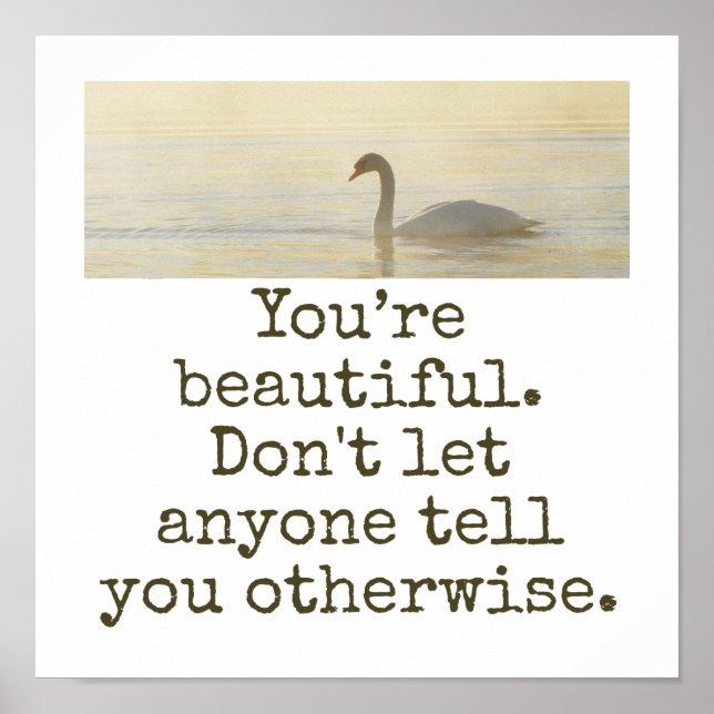 Du är vacker - Beauty Quote Poster (Framsidan)