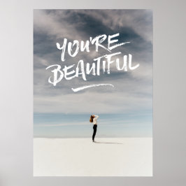 Du är vacker fotomall för typografi poster