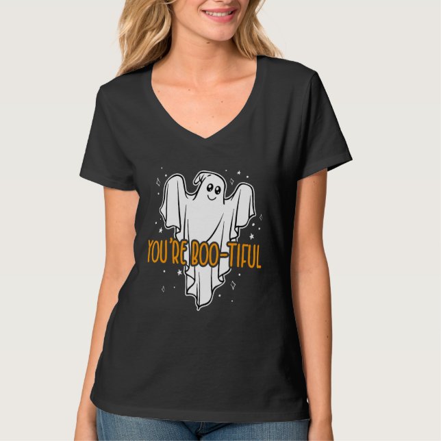 Du är vacker Halloween-pumpa spöklik idé T Shirt (Framsida)
