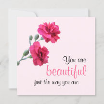 Du är vacker precis som du är Rosa blomma