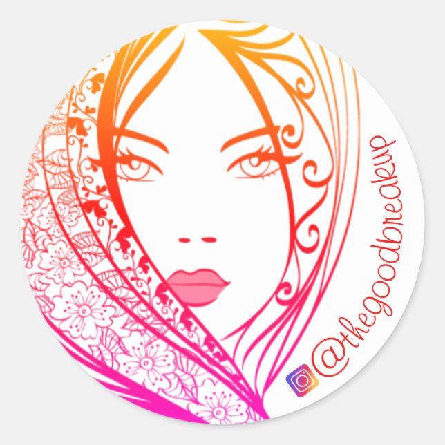 Du är vacker runt klistermärke (Framsida)