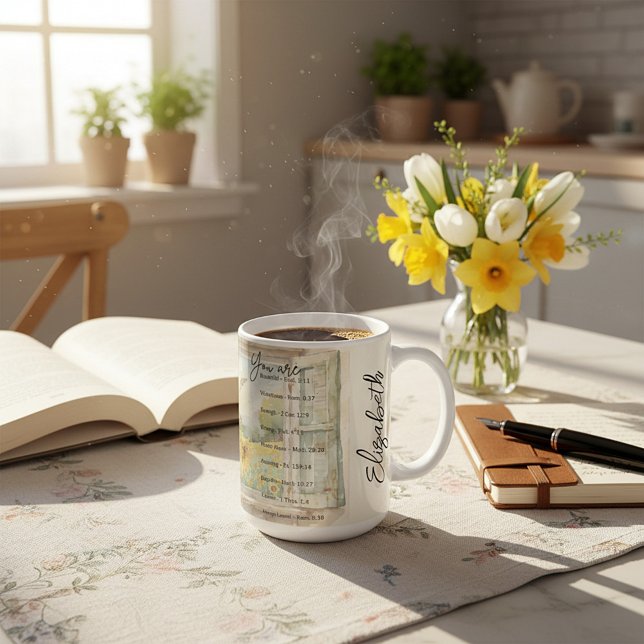 Du är: Vacker, skriftställen personifierade Kaffemugg (Skapare uppladdad)