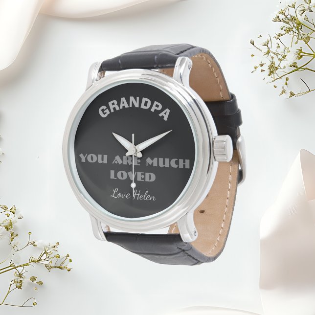 "Du är väldigt älskad" Wrist Armbandsur ("You Are Much Loved" Wrist Watch - Gift for Grandpa.)