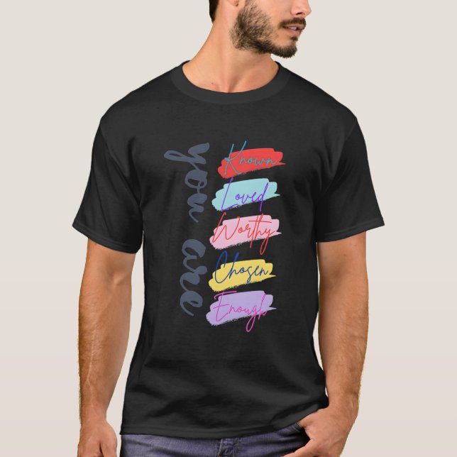 Du är välkänd, värdig och vald minimal Aesthe T Shirt (Framsida)