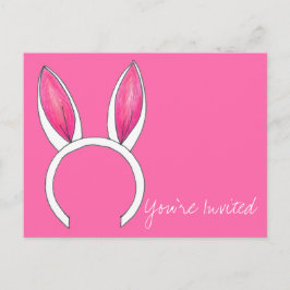 Du är välkommen, baby shower, lilla kanin rosa öro inbjudan vykort