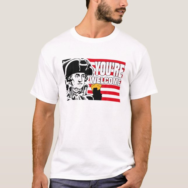 Du är välkommen Beer 4:e Juldagen Amerikanska Geor T Shirt (Framsida)
