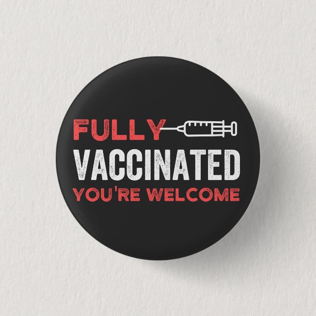 DU ÄR VÄLKOMMEN FULLT VACCINERAD KNAPP (Framsida)