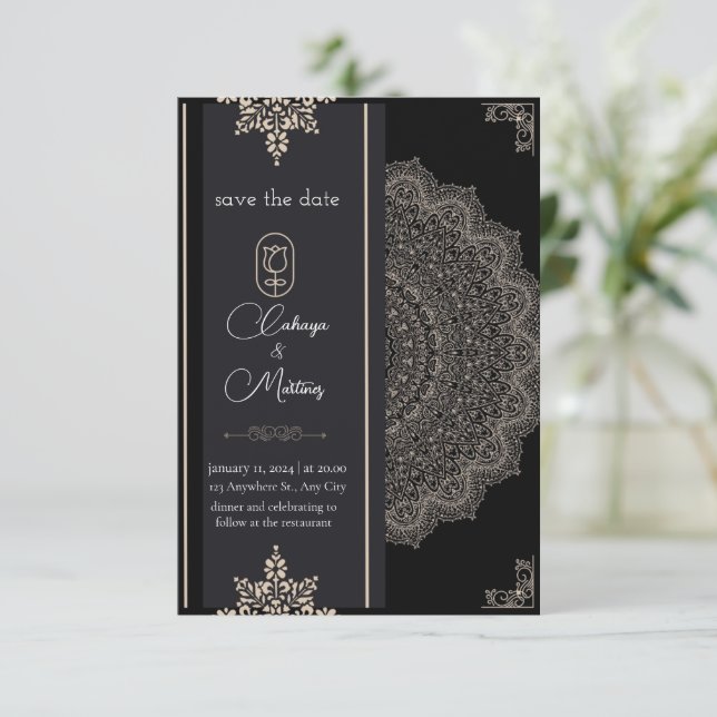 Du är välkommen till vår bröllop | Spara datumet (Stående Fram)