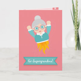 Du är vår superhjälte mormor! Fet version Kort