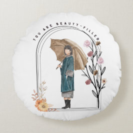 Du är vårdfull rund kudde