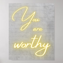Du är värdig neonkalligrafi