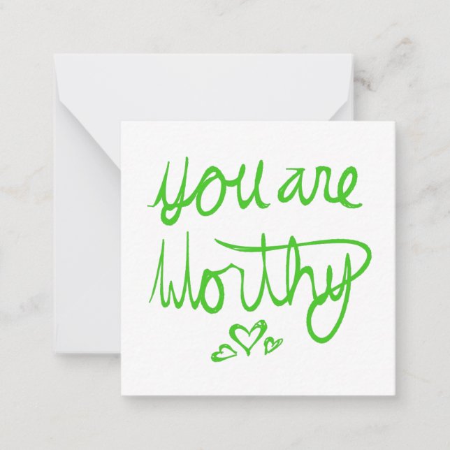 Du är värdig Valentine Anteckningskort (Framsida)