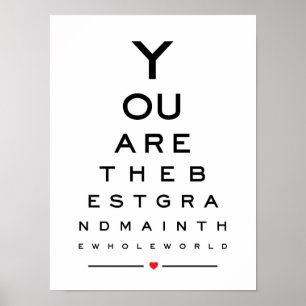 Du är världens bästa mormor i öga. poster