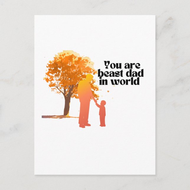 Du är världens bästa Pappa - Heartfilt Typo Vykort (Framsida)