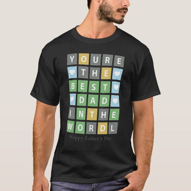 Du är världens bästa Pappa i Lycklig Pappor Da T Shirt (Framsida)