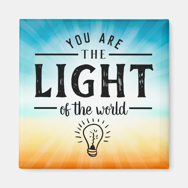 Du är världens ljus, Bible Verse Design Magnet (Framsidan)
