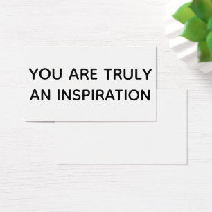 Du Är Verkligen En Inspirationskälla Svart Vitt Pr Visitkort