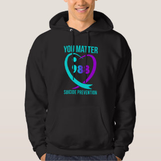 Du är viktig 988 Medvetenhet om suicidprevention M Hoodie