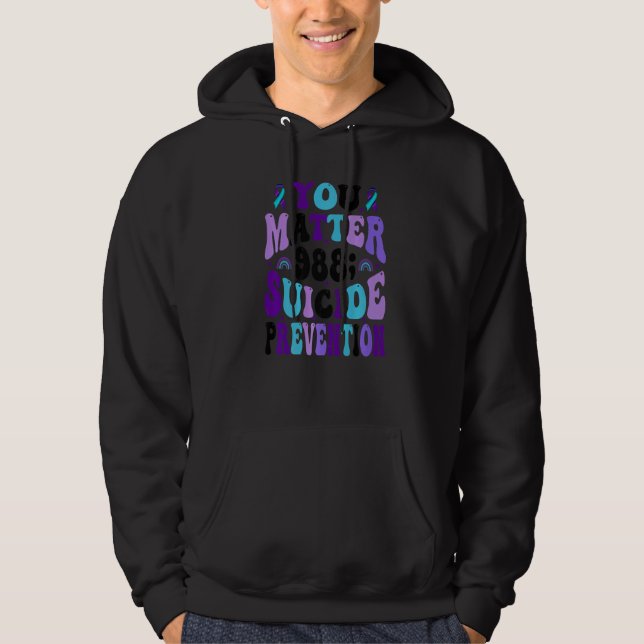 Du är viktig 988 Suicide Prevention Awareness Band Hoodie (Framsida)