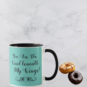 Du Är Vinden Under Mina Vingar Mugg Teal & Svart