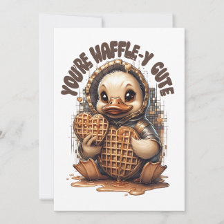 Du är Waffle-y Cute" Duckling-inbjudan Inbjudningar