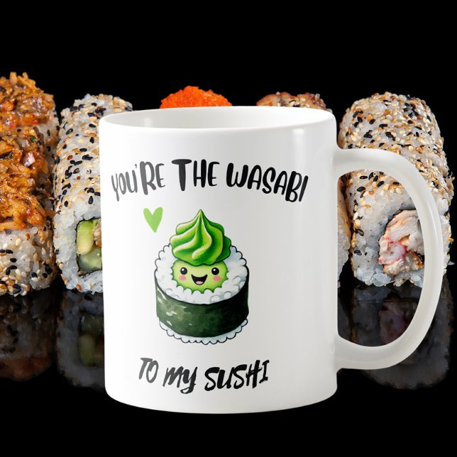Du är Wasabi till min sushi - Aditable Kawaii Kaffemugg (Skapare uppladdad)