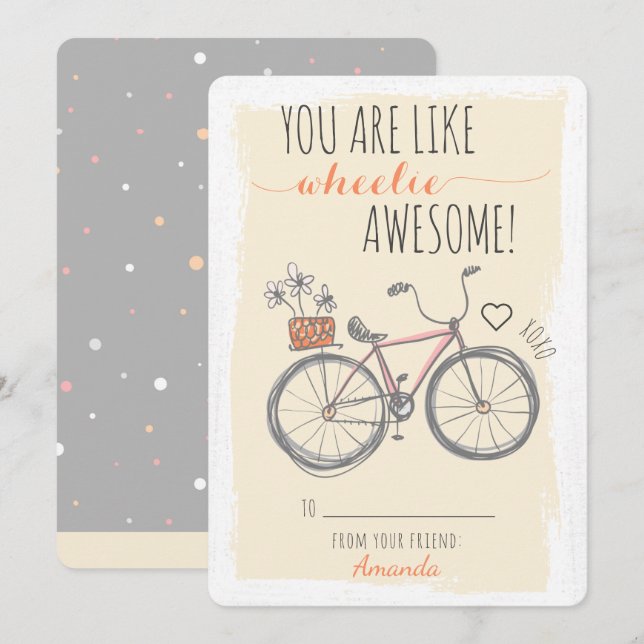 Du är Wheelie Fantastisk Bike Valentines Classroom (Fram/baksida)