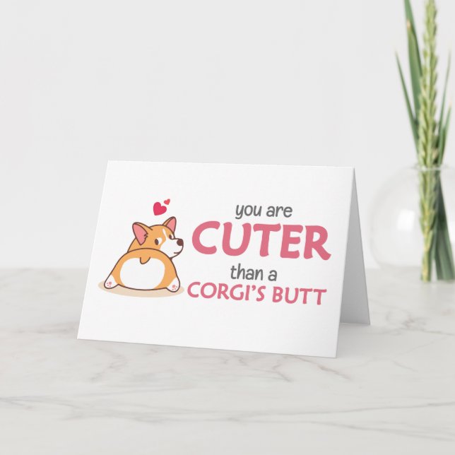 Du är Yttre än ett Corgi-knappkort Helgkort (Framsida)