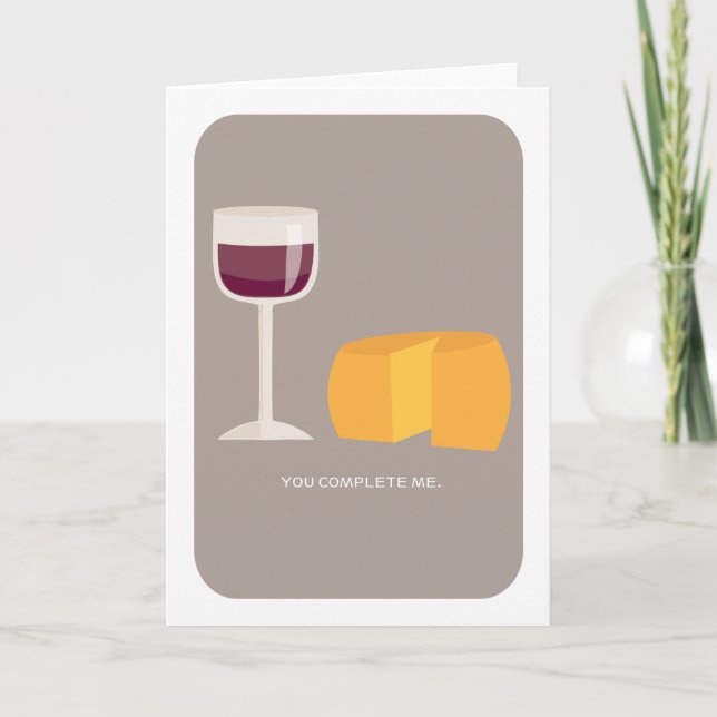 Du avslutar mig det enfaldiga kärlekkortet för vin helgkort (Framsida)